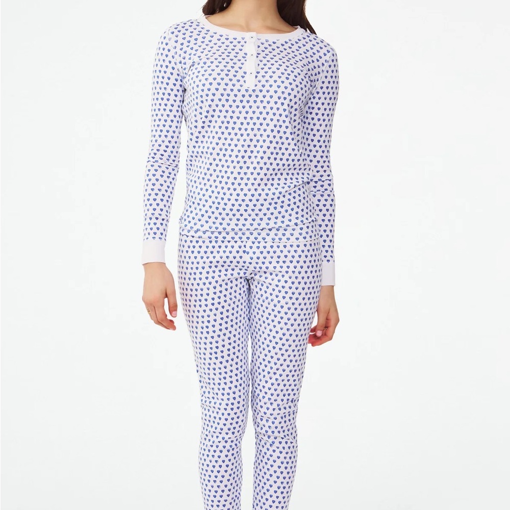 Roller Rabbit White and Blue Heart Pajamas